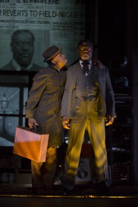 As Dr. Bledsoe, face smeared with yam as Invisible Man (Teagle F. Bougere) gets his imaginary vengeance (PHOTO: T. Charles Erickson)
