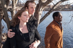 Out on the Charles River with 'Pericles' castmates Kathryn Lynch and Jesse Hinson, who will be playing Thaisa and Pericles, respectively. One step closer to completing Shakespeare's canon, Johnny will be playing Helicanus and other roles. (PHOTO: J. Stratton McCrady)