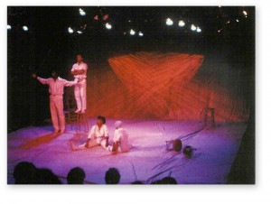 Johnny Lee Davenport, Michael E. Myers, Pat Bowie, and Synthia Hardy in the 1987 Great Chicago Playwrights Exposition production of 'Takunda' 