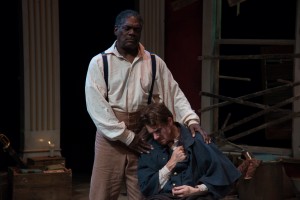 As Simon, comforting Caleb (Jesse Hinson) in his grief (PHOTO: Andrew Brilliant)